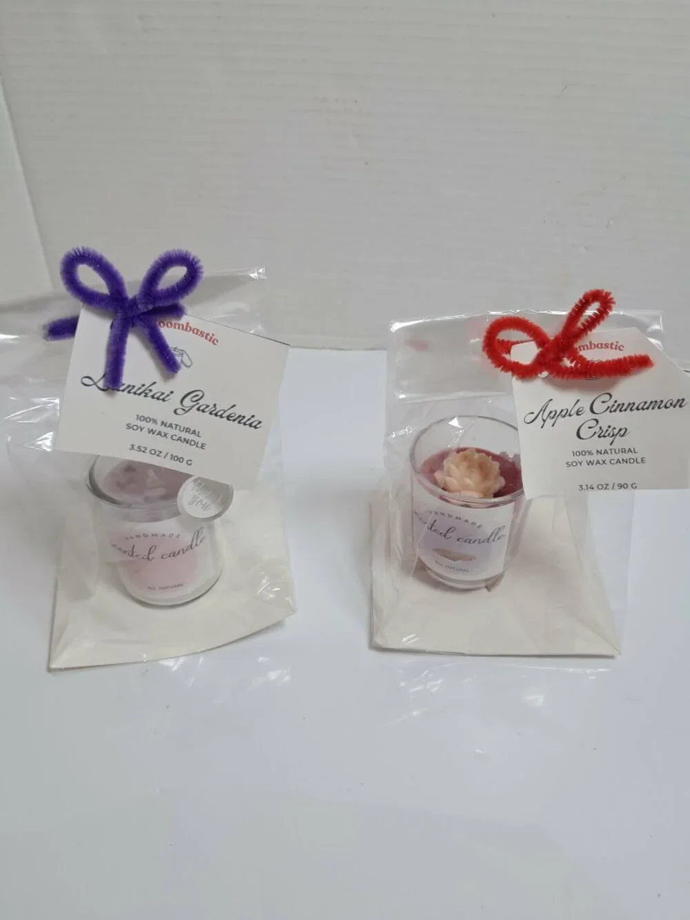 Handmade Soy Wax Candles 2pc Gardenia Apple Cinnamon 3.14oz